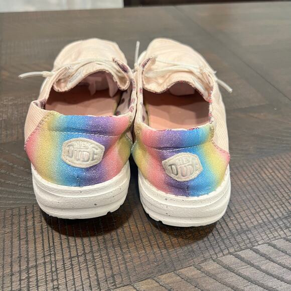 Hey dude girls shoes in pink sparkles size 2 - Picture 6 of 9
